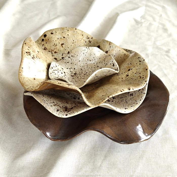 Stack of nested handmade ceramic bowls